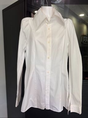Yohji Yamamoto white fitted blouse